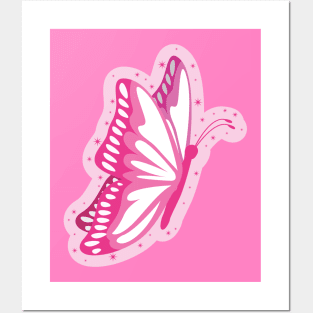 Cute Pink Butterfly Design Posters and Art